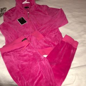 💖Juicy couture pink velour tracksuit set XL 🌺💕